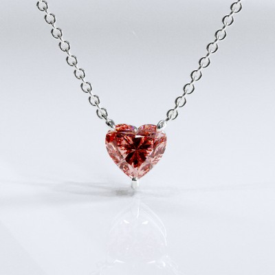 Heart Cut Lab Grown Morganite Solitaire Pendant