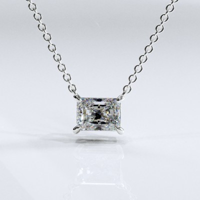 Radiant Cut Moissanite Solitaire Pendant