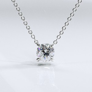 Round Cut Moissanite Solitaire Pendant