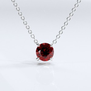 Round Cut Lab Grown Ruby Solitaire Pendant