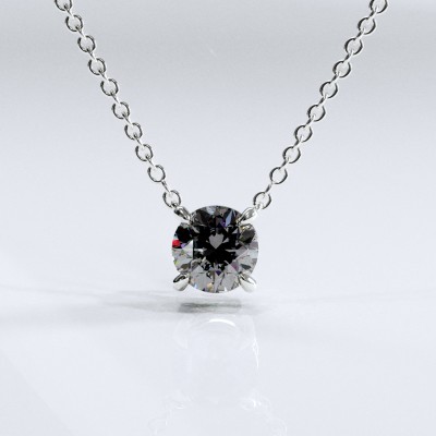 Round Cut Moissanite Solitaire Pendant