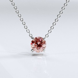 Round Cut Lab Grown Morganite Solitaire Pendant