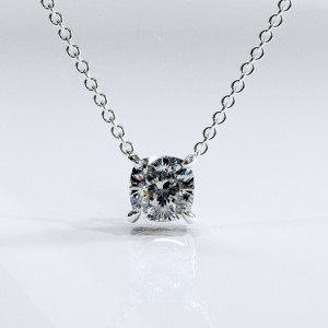 Cushion Cut Moissanite Solitaire Pendant