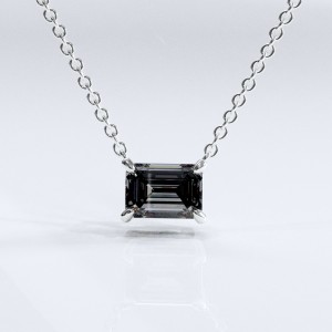 Emerald Cut Moissanite Solitaire Pendant