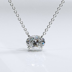 Oval Cut Moissanite Solitaire Pendant