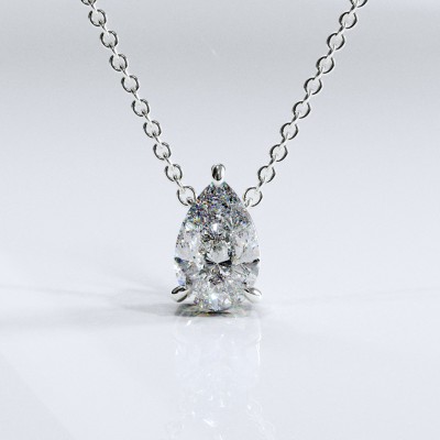 Pear Cut Moissanite Solitaire Pendant