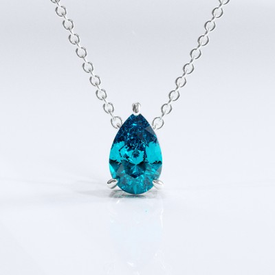 Pear Cut Natural Topaz Solitaire Pendant