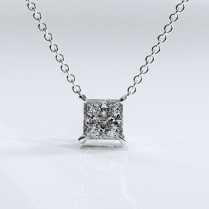 Princess Cut Moissanite Solitaire Pendant