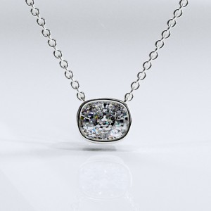 Elongated Cushion Cut Moissanite Solitaire Pendant