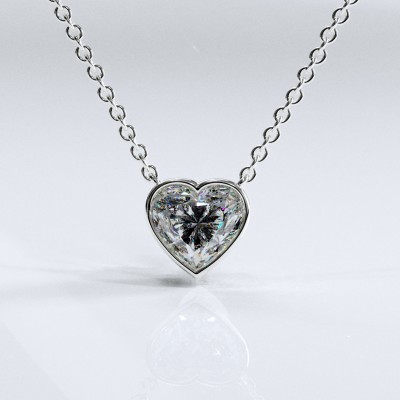 Heart Cut Moissanite Solitaire Pendant