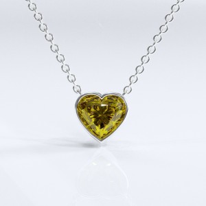 Heart Cut Moissanite Solitaire Pendant