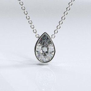 Pear Cut Moissanite Solitaire Pendant