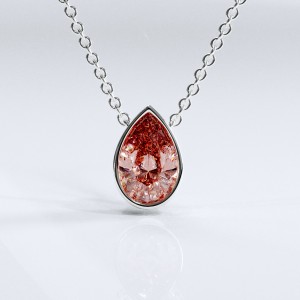 Pear Cut Lab Grown Morganite Solitaire Pendant