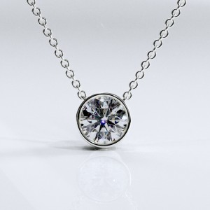 Round Cut Moissanite Solitaire Pendant