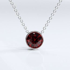 Round Cut Lab Grown Ruby Solitaire Pendant