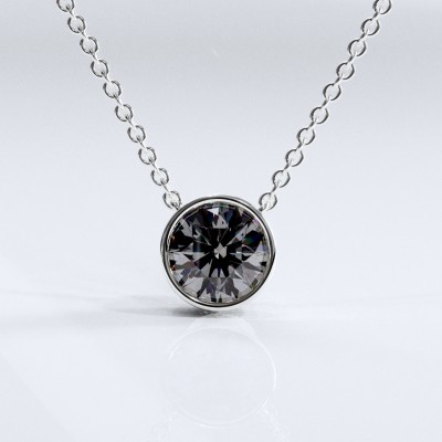 Round Cut Moissanite Solitaire Pendant