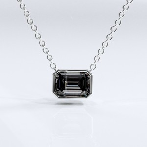 Emerald Cut Moissanite Solitaire Pendant