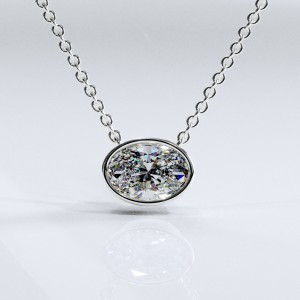 Oval Cut Moissanite Solitaire Pendant