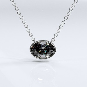 Oval Cut Moissanite Solitaire Pendant