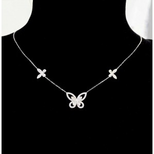 0.4 Carat Diamonds in 18k Gold Butterfly Necklace