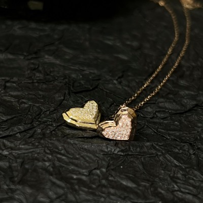 18k Gold Heart-shaped Diamond  Necklace