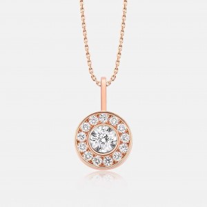  18k Gold Round Diamond Necklace