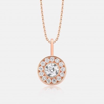  18k Gold Round Diamond Necklace