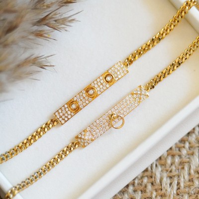 18K Gold Cuban Diamond Bracelets