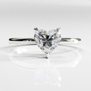 Heart Cut Moissanite Hidden Halo Solitaire Engagement Ring